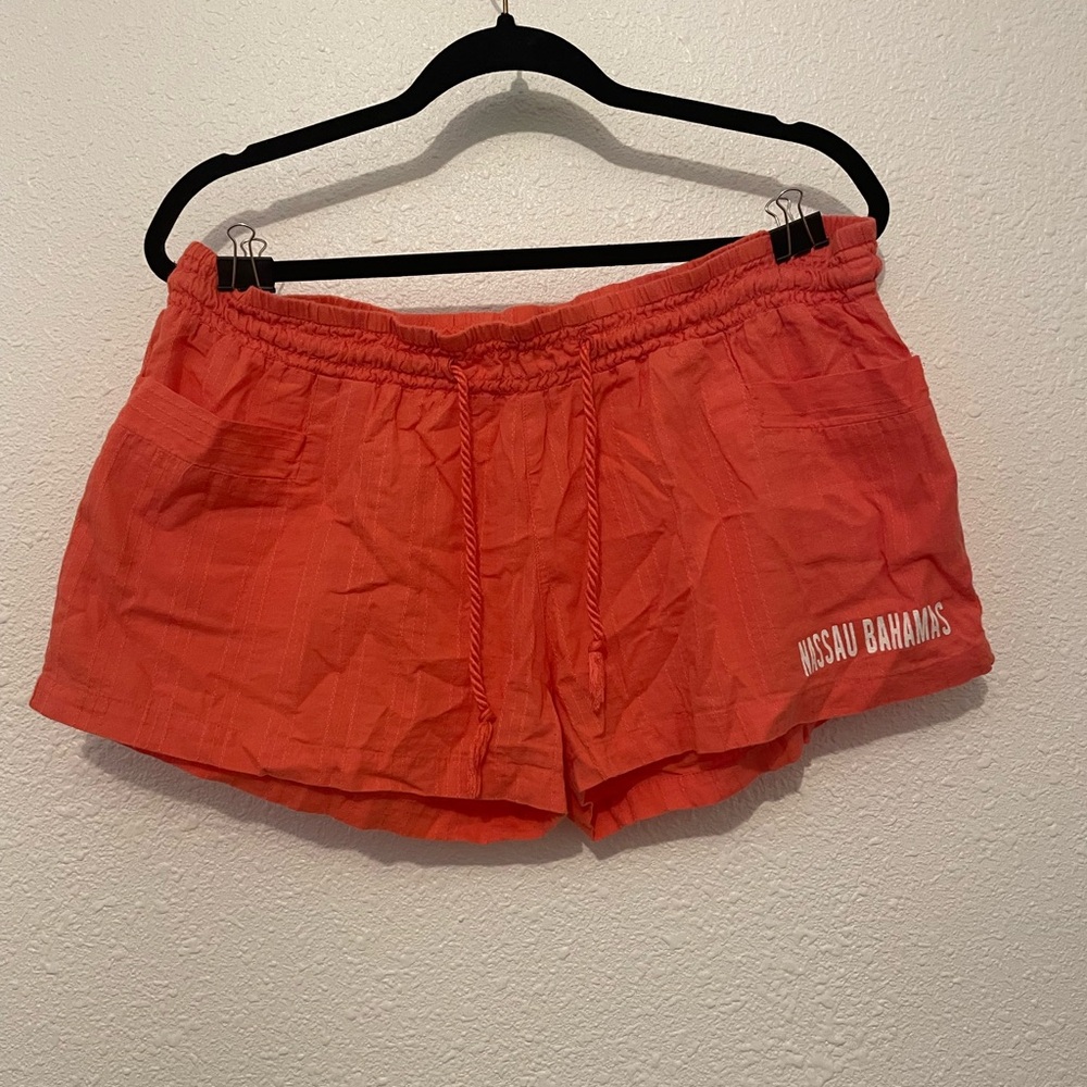 Lagaci coral Beach Shorts Size X-Large Women’s Waist Drawstring Pockets Pull On